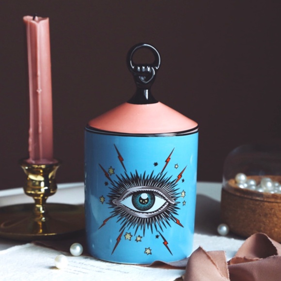 New! Blue Seeing Eye Storage Jar - Picture 1 of 5